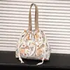 Bolso de Cubo Portátil Nuevo Estampado Cierre de Cordón Tela Ligera Estilo Étnico Bolsillo con Cordón para Salir a Trabajar Bolso de Mano para Teléfono Móvil