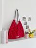 Bolsa de malla con cordón de verano 2025 de gran capacidad, bolsa de hombro de gasa, bolsa de hada de flores frescas para vacaciones, bolsa de viaje para mujer