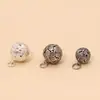 Accesorios DIY de plata de ley 925 al por mayor Accesorios de pulsera de cristal de plata tailandesa Flor morada Bola redonda Colgante de collar de plata para mano Colgante