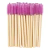 Herramientas para Extensiones de Pestañas Cepillo de Pestañas con Mango de Bambú de Color Espiral Cepillo para Cejas Brocha de Maquillaje Cepillo de Pestañas Desechable Venta al por Mayor