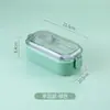 Estudiantes con Vajilla para Comida Lonchera Doble con Vajilla con Caja para Salsa Calentamiento en Microondas Sellado Arroz