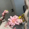 Grampo de Cabelo Rosa Flor Doce Atmosfera Suave Feminino Estilo Novo Chinês Antigo Flor de Simulação de Cabelo Acessórios de Cabelo