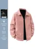 Chaqueta de gamuza para hombre, nuevo estilo primavera y otoño, cuello de solapa, corte holgado, chaqueta de trabajo, impermeable, transpirable, cortavientos, top casual moderno