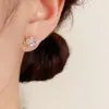 Moda Japonesa y Coreana Simple Pequeño Mariposa de Diamantes Completos Gatito Combinación Traje Pendientes Pin de Plata S925 Pendientes Versátiles para el Trabajo