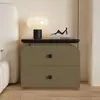 2025 Novo Modelo Sem Instalação Estilo Vintage Creme Minimalista Moderno Armazenamento de Alto Padrão Quarto Mesa de Cabeceira Madeira
