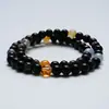 [Cuentas de Caramelo Negro] Pulsera de Obsidiana Plateada de Cristal Natural Aguamarina para Mujer, Pulsera Regalo Versátil al por Mayor