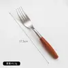 Talheres de Aço Inoxidável 304 com Cabo de Madeira Maciça Colher de Café Garfo para Frutas Faca e Garfo Conjunto Colher Pau-Rosa Aço Inoxidável 304 Faca e Garfo