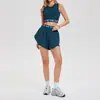 Conjunto de Ropa de Tenis Caijue para Mujer: Chal Corto sin Mangas, Pantalón Falda de Dos Piezas de Cintura Alta con Letras y Cinta, Conjunto Deportivo de Dos Piezas