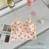 Verano Dulce Estampado Spice Girl Tirantes Seda de Hielo Chaleco Pequeño con Almohadilla en el Pecho Base Ropa Exterior Ropa Interior Top Corto