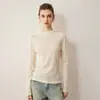 Suéter de lana merino pura de hilo fino, nueva colección otoño 2026 para mujer, con capucha, estilo elegante, suéter de punto liso para pullover