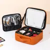 Bolsa de Maquillaje con Espejo LED, Bolsa de Maquillaje de Alta Gama, Bolsa Portátil de Gran Capacidad, Bolsa Portátil Multicapa de Alto Valor