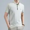 Camisa Polo de Manga Corta para Hombre de Nailon sin Costuras 2026 Verano Nuevo Estilo Cuello Solapa Transpirable Delgado Casual Color Sólido Camiseta para Hombre
