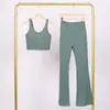 Conjunto de Chaleco Lulu U y Pantalones Acampanados, Ajustado con Cuello Alto, Cremallera Dorada Elástica, Conjunto para Fitness Yoga