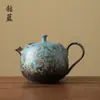 Olla Silenciosa Retro China de Hierro Dorado Esmaltado para Hacer Té en Casa Tetera Pequeña de Gres Olla Antigua Hecha a Mano Juego de Té Kung Fu