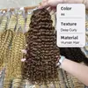 Cabello humano rizado profundo, extensiones de cabello crochet con nudos milagrosos, extensiones de cabello de plumas, cabello humano