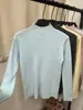 Suéter básico de punto de manga larga con cuello medio para mujer, nuevo estilo otoño/invierno, adelgazante y versátil, top de moda, talla única