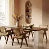 Escritorio colgante acrílico de madera maciza antigua Mesa de comedor de doble uso Madera de fresno Sala de estar Mesa larga Mesa de tablero grande