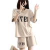 Traje deportivo informal de verano a la moda de manga corta con pantalones cortos, estilo coreano, holgado y adelgazante, de dos piezas para mujer, popular en Internet.