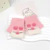 Guantes de invierno para niños de 0 a 4 años, cálidos, lindos, de dibujos animados, para niños y niñas, engrosados, de lana para niños, con tapa abatible, de medio dedo