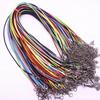 Cuerda de cera de Corea del Sur de 1,5 mm para collar, hebilla de langosta, cuerda de cuero negro para bricolaje, colgante, accesorios de joyería hechos a mano, venta al por mayor