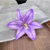 3 Cabezas de Flor de Lirio de Película, Flores Artificiales Altamente Realistas para Tocados de Boda, Fabricación de Coronas, Decoración de Arreglos Florales, Venta al por Mayor, Transfronterizo