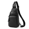 Bolsa de peito de couro bovino de primeira camada masculina para esportes e lazer, bolsa de peito transversal, couro