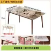Mesa de jantar pequena em pedra sinterizada para uso doméstico, visual moderno minimalista de alta qualidade, mesa de jantar para sala de estar e sala de jantar, conjunto de mesa e cadeiras minimalista italiano