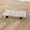 Bandeja rectangular para macetas móviles, hierro forjado con ruedas, ruedas universales, transpirable, engrosada, tamaño grande, base cuadrada para plantas verdes