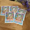 Thangka Pintado a Mano en Xizang y Nepal, Presentando las Ocho Deidades Guardianas del Zodiaco, Buda Vairocana, Tarjeta 4x5