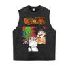 Camiseta de Manga Corta para Hombre Transfronteriza Estampado Abstracto Anime Callejero Suelta Algodón Cuello Redondo Top Manga Corta para Hombre y Mujer