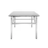 Mesa de Comedor Plegable de Acero Inoxidable Engrosada, Mesa para Barbacoa, Mesa de Comedor para el Hogar, Mesa para Escribir y Estudiar, Mesa Cuadrada Portátil para Montaje de Puestos