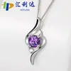Rápido mano TikTok en línea Rojo Vivo suministro collar de plata ocho corazones y ocho flechas alta imitación color D moissanita Trébol colgante femenino