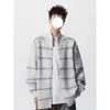 Suéter de Tricô Patchwork com Gola Alta Listrado Vintage para Homens, Suéter Casual Solto Estilo Americano de Outono, Jaqueta Cardigan Solta para Jovens