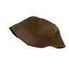 Sombrero de pescador retro estilo vintage para mujer, de cuero PU patchwork, para otoño e invierno, sombrero tipo cubo elegante y que adelgaza la cara