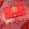 Novos Estilos de Envelopes Vermelhos de Casamento para Casamentos, Envelopes Vermelhos de Tecido para Celebrações de Casamento, Envelopes Vermelhos para Mudanças de Casamento, Envelopes Vermelhos de Dez Mil Yuan com o Caractere para Felicidade