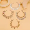 Europa y Estados Unidos pulsera de tobillo con borlas estilo playa oceánica de joyería transfronteriza pulsera de tobillo con gotas de agua perla pluma concha adornos para el pie femenino niña