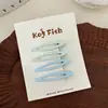 Clip para el pelo de aleación con aceite de goteo azul bebé de 4 piezas, dulce y versátil, clip lateral para flequillo de estrella infantil con gota de agua