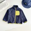 Vale do Vento 2026 Outono Nova Moda Estilo Coreano Jaqueta Color Block Infantil Versátil para Meninos e Meninas Top com Forro Interno Quente