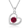 Collar con Colgante de Corazón Elegante de Plata de Ley S925 con Piedra de Nacimiento Europea y Americana, Diseño Versátil de Nicho en Amazon