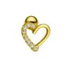 Personalidad Simple Acero Inoxidable Chapado en Oro Real de 18 Quilates Barra Clavo de Hueso de Oreja de Circonita Joyería de Perforación de Clavo de Oreja Pequeño Exquisito Micro-Pavimentado
