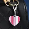 Nuevo Colgante Metálico Rosa Plateado Forma de Corazón Botella de Perfume de Cereza Llavero Accesorio Versátil para Bolsa Venta al por Mayor Dropshipping