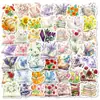 Set Transfronterizo de 56 Piezas de Pegatinas de Libros y Florales, Materiales de Decoración para Cuaderno de Plantas y Flores, Diario de Habitación, Pegatinas Impermeables