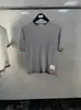 Nuevo producto TB de tejido de punto con cuello redondo y mangas cortas, tejido de lino, moderno, con costuras que combinan con todo, para verano.