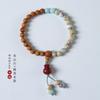 Simple Atmosférico Marea Nacional Original Piedra Shoushan Ensamblado Ébano Sándalo Rosario Morado Morado Bolsa Pulsera de Anillo Único con Picos