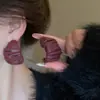 Pendientes Retro Europeos y Americanos de Otoño e Invierno con Estampado Geométrico de Leopardo en Piel Lujo Accesible Pendientes de Gama Alta Pendientes de Moda Elegantes y con Estilo para Mujer