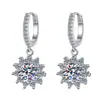 Brincos Cruzados Europeus e Americanos Novos de Moissanita Zircônia Colorida High-End Atacado Nicho Moda Brincos de Prata Esterlina S925 para Mulheres