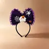 Tocado de Halloween Sombrero Mágico de Bruja Diadema Decoración de Maquillaje Diadema de Encaje Horquilla de Calabaza Accesorio para el Cabello de Fantasma