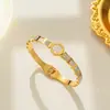 Pulsera simple de círculo de bambú con letra de acero de titanio, moda versátil, personalidad moderna, pulsera de Corea del Sur, pulsera de pareja para hombres y mujeres