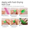 Comercio Exterior Juego de 240 Piezas de Uñas Postizas Infantiles Modernas de Color Sólido en Tamaños Variados con Pegamento de Gelatina