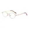 Gafas Retro Metálicas Ovaladas Pequeñas de Estilo Coreano Vintage Lisas para Mujeres con Miopía, Adecuadas para Caras Pequeñas